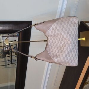 Michael Kors Taupe Monogram Shoulder Bag